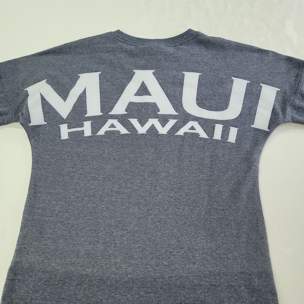 USA Maui Hawaii Sweatshirt Mens Medium Gray Long Sleeve Graphic Varsity Pullover